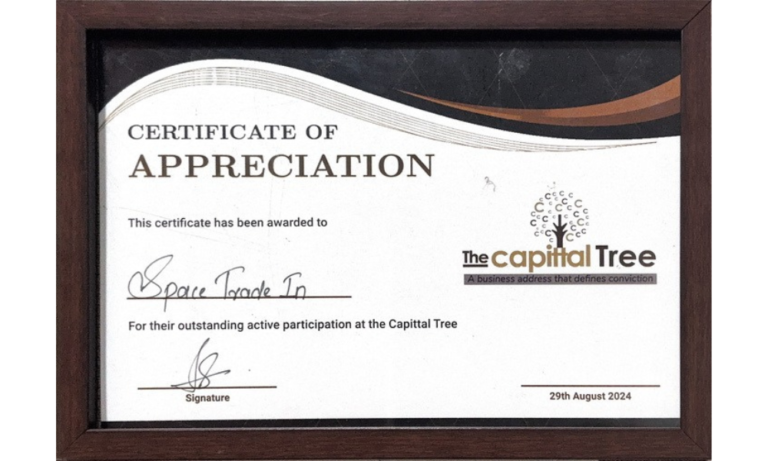 Certificate of appreciation