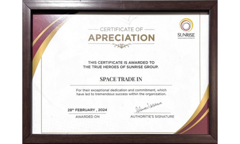 Certificate of appreciation